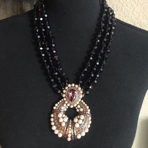 Heidi Daus Crystal Beaded Drop Necklace, NIB​ - Picture 5 of 13